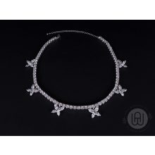 Nyaklánc, choker pillangó rizsszem köves 2.0