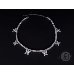 Nyaklánc, choker pillangó rizsszem köves 2.0