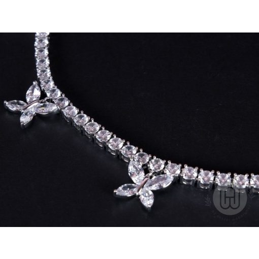 Nyaklánc, choker pillangó rizsszem köves 2.0