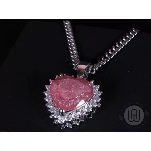 Medál, icy heart, cuban link lánccal