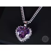 Medál, icy heart, cuban link lánccal