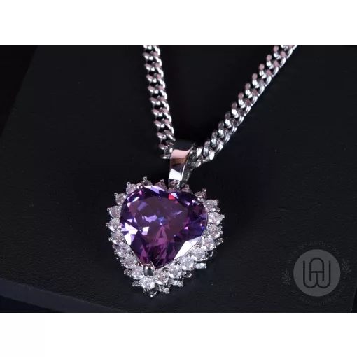 Medál, icy heart, cuban link lánccal