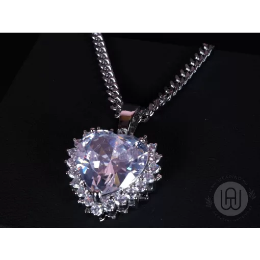 Medál, icy heart, cuban link lánccal