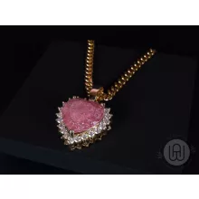 Medál, icy heart, cuban link lánccal