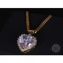 Medál, icy heart, cuban link lánccal