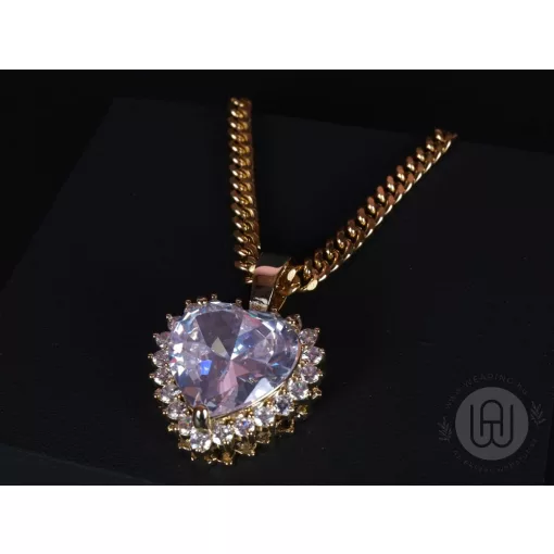 Medál, icy heart, cuban link lánccal