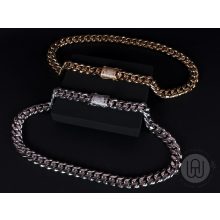 Nyaklánc, cuban link, köves csattal