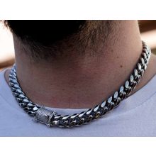 Nyaklánc, cuban link, köves csattal