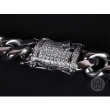 Nyaklánc, cuban link, köves csattal