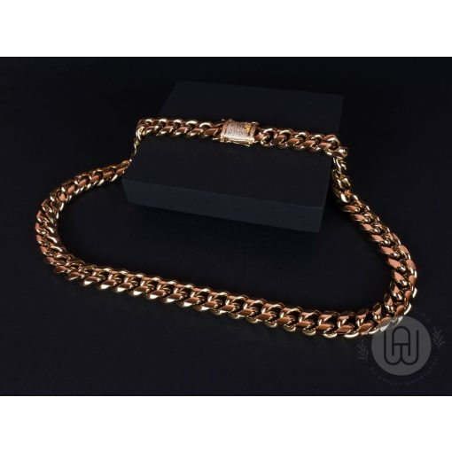 Nyaklánc, cuban link, köves csattal