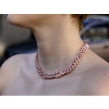 Nyaklánc, chain 12 mm vastag rosegold színben