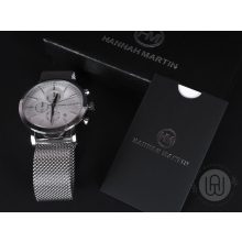 Karóra prémium fehér számlappal, férfi, Hannah Martin® 