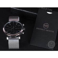 Karóra prémium fekete számlappal, férfi, Hannah Martin® 