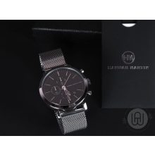 Karóra prémium fekete számlappal, férfi, Hannah Martin® 