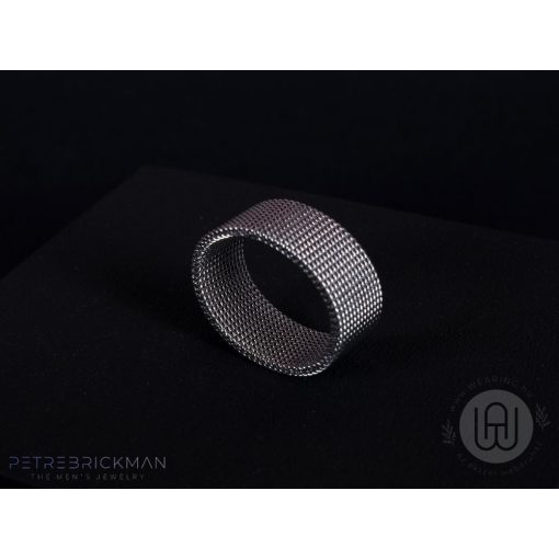Gyűrű, milánói láncos ezüst színben - wearing ékszer webáruh