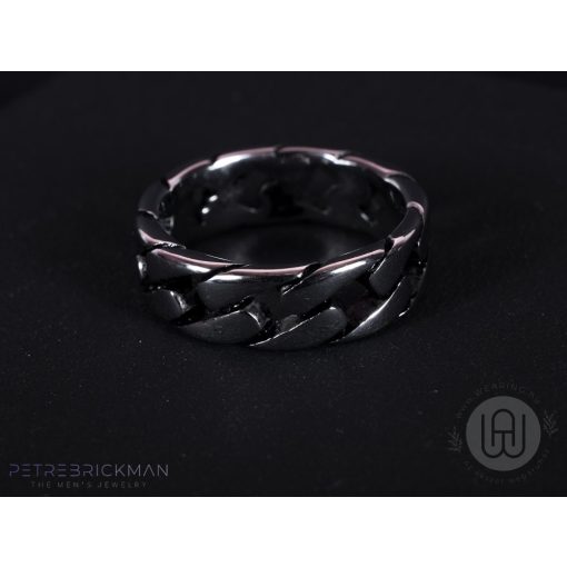 Gyűrű, lánc mintás ezüst színben