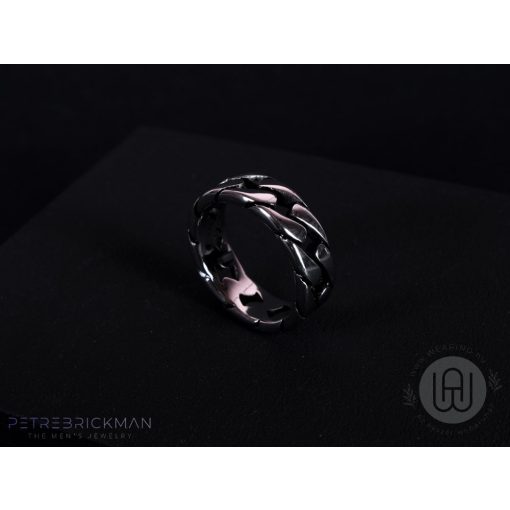 Gyűrű, lánc mintás ezüst színben