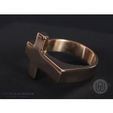 Gyűrű, kereszt mintával, arany színben