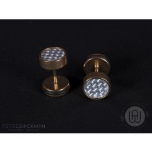 Fülbevaló, karbonszálas csavaros véggel