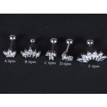 Fül piercing, szirmok, ezüst színben