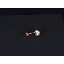 Köldök piercing, rosegold, szív pezsgő kővel
