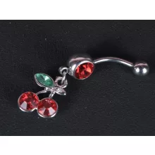 Köldök piercing, piros cseresznye