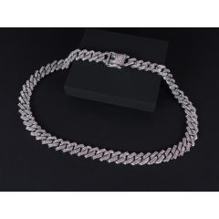 Full iced out miami row prong chain