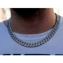 Full iced out miami row prong chain