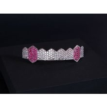 Fog grillz felső sor, ezüst és rózsaszín színben 