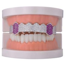 Fog grillz felső sor, ezüst és rózsaszín színben 