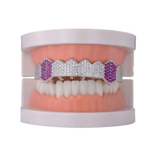 Fog grillz felső sor, ezüst és rózsaszín színben 