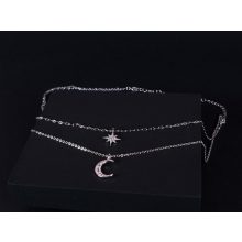 Nyaklánc, hold és csillag 2 sorban