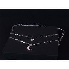Nyaklánc, hold és csillag 2 sorban