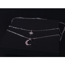 Nyaklánc, hold és csillag 2 sorban