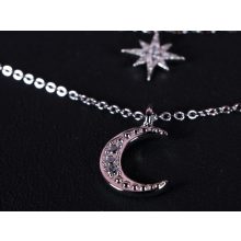 Nyaklánc, hold és csillag 2 sorban