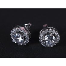 Szett ezüst gyűrű, fülbevaló kerek extra köves