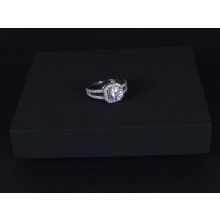 Gyűrű két soros, ezüst kocka köves pave díszítéssel