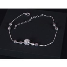 Bokalánc, ezüst, gömbös