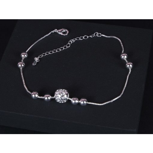 Bokalánc, ezüst, gömbös