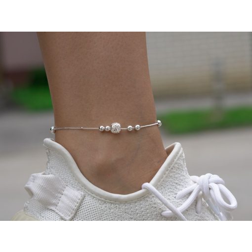 Bokalánc, ezüst, gömbös