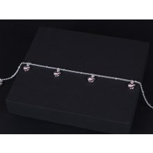 Bokalánc, ezüst, tömör szivecske