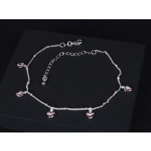 Bokalánc, ezüst, tömör szivecske