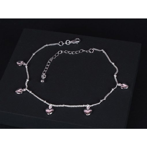 Bokalánc, ezüst, tömör szivecske