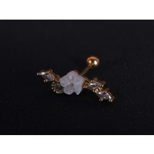 Fül piercing, virág levelekkel 2 féle színben