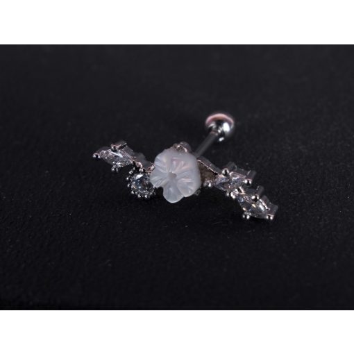 Fül piercing, virág levelekkel 2 féle színben