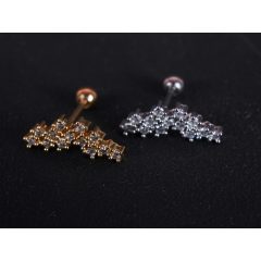 Fül piercing, köves ág 2 féle színben