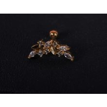 Fül piercing, virágos ág 2 féle színben