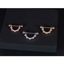 Mellbimbó piercing, köves félkör pár