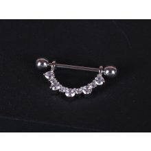 Mellbimbó piercing, köves félkör pár