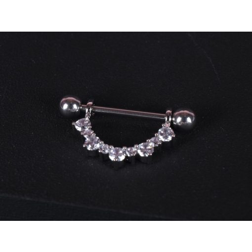 Mellbimbó piercing, köves félkör pár